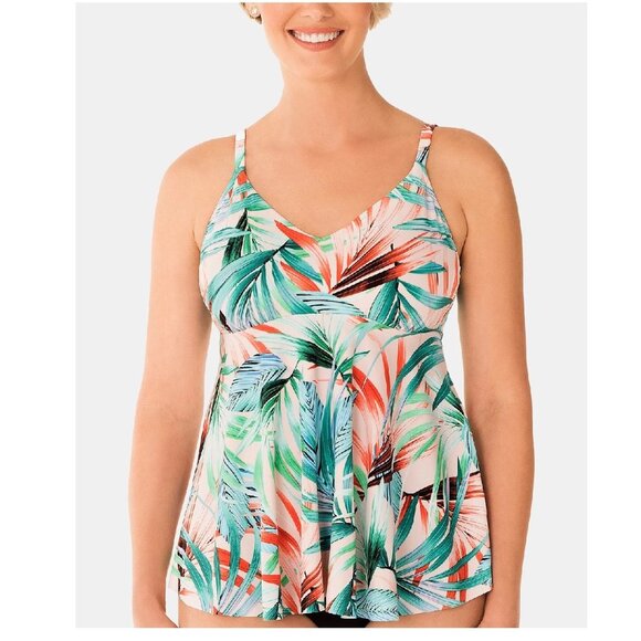 Swim Solutions Resort Ready Printed V-Neck Tankini - Picture 1 of 2